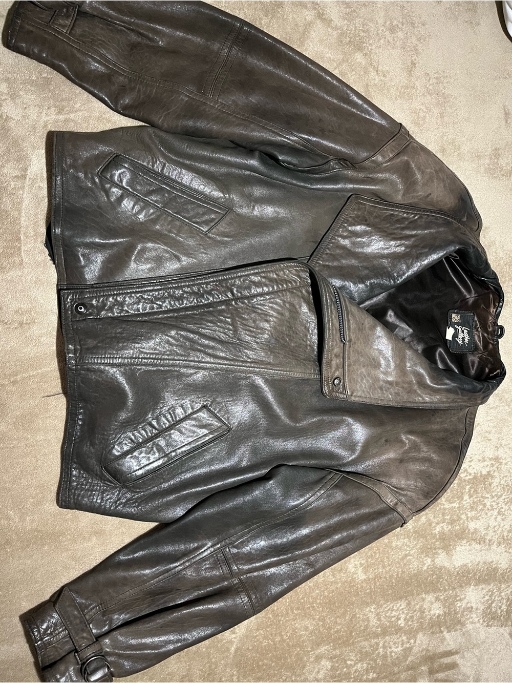 Leather Gallery Men's Brown Leather Bomber Jacket